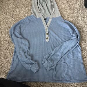 Blue and Gray Women's Sweater